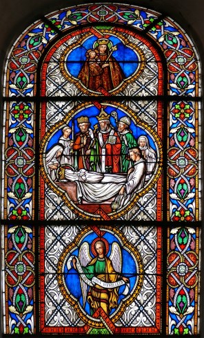 성녀 리카르다의 죽음_by Baptiste Petit-Gerard_photo by Ralph Hammann_in the Abbey Church of Saints-Pierre-et-Paul in Andlau of Alsace_France.JPG